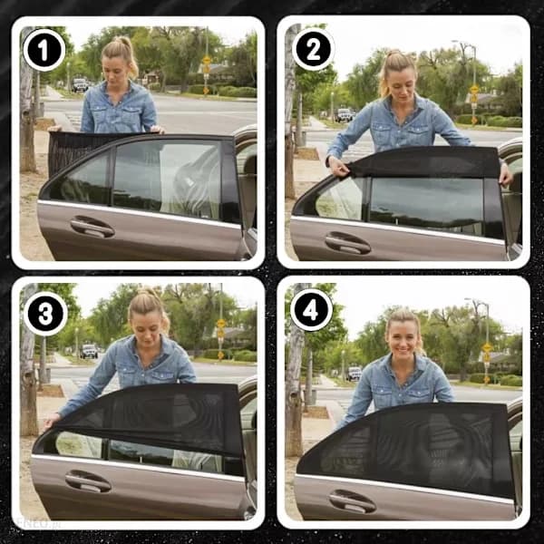 Bilfönster Myggnät med Solskydd – 2-pack Flerfärgad multifärg