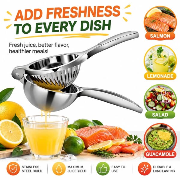 Citronpress Lemon Squeezer Hållbar metallfruktpress rostbeständig design