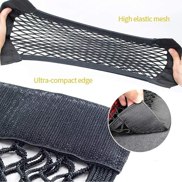 Universal Bil Bagagerumsnet 4-pak Elastisk Cargo Organizer Mesh Taske til Køretøjs Bagagerum 30x25 cm Sort
