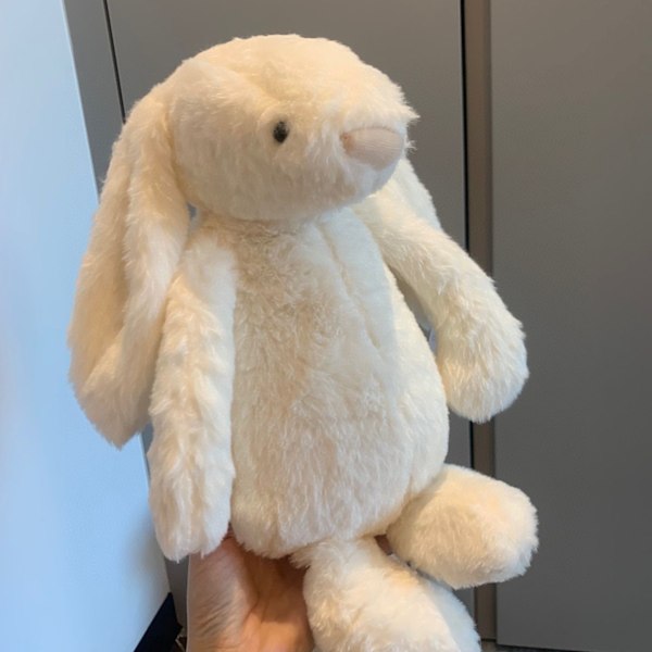 Original Jellycat Stor Bonnie Kanin Docka Söt Kanindocka för Barn Baby Lugnande Plyschleksak Gåva Vit Kanin White Rabbit 31CM