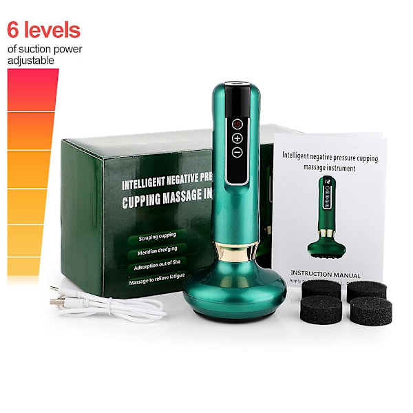 Elektrisk koppningsmassager vakuum sugkopp guasha anti celluliter skönhet hälsa skrapning infraröd värme bantning gua sha massage 6 levels of suction