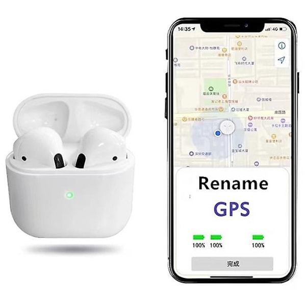 Earpods Pro 5 Trådlösa Bluetooth Hörlurar med Byt Namn GPS Stöd för iOS/Android Vit Vit White 4.4*4.5*2.1cm