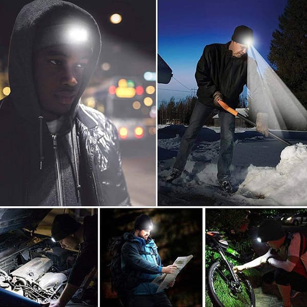 Bluetooth-hue med LED-lys til mænd og kvinder, musikhue, blå