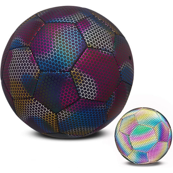 Lysende fodbold størrelse 4 & 5, lysende bold til natspil og træning Multicolor Sort{hh} Multicolor Black 4
