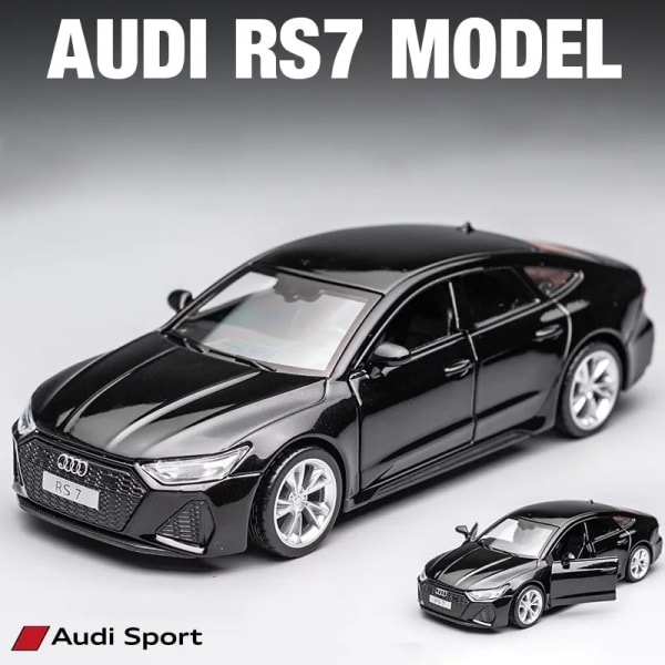 Audi RS7 Sportback 1:35 Støbt Bilmodel, Børnelegetøj, Lyd & Lys, Fødselsdagsgave - Køretøjslegetøj Sort