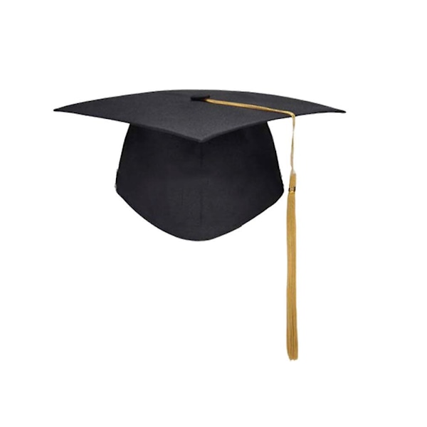 Hætte med Kvast til Graduation Ceremoni Fest Tilbehør Graduation Hat Foto Props til Studerende Gul Yellow 23*23CM