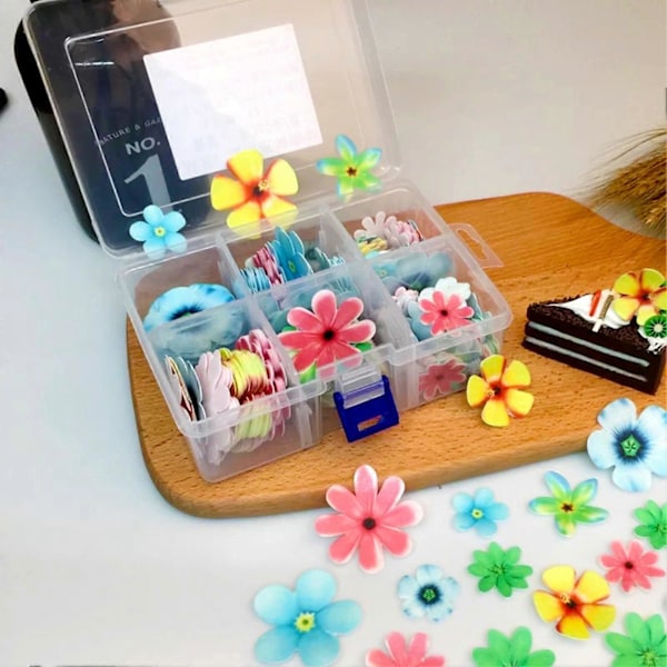 1 Ask Hawaiianska Blommor Fjärilar Tårtdekorationer Ätbara Oblatpapper Dekorationer Ätbara Blommor Cupcake Toppers Tårtdekor {HH} Butterfly