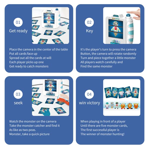 Rymdfångarkamera Leksak för Barn Flerspelar Monsterfångar Bordsspel Space Catcher Camera Board Game