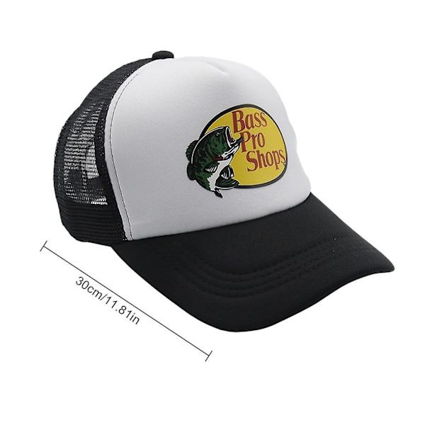 Bass Pro Shop Utomhuskeps Truckerkeps med Mesh - Herr och Dam One Size Fits All Snapback-stängning - Perfekt för Jakt & Fiske - Perfekt Vit White