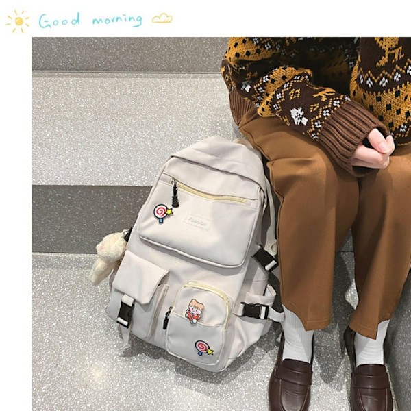 Reiseveske Skoleveske for jenter HVIT white