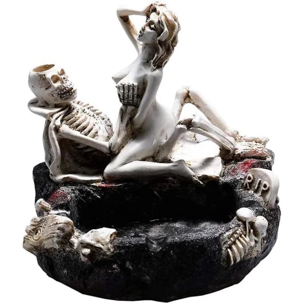 Hartsi sake -tuhkakuppi, luuranko ja luuranko Halloween-koristeeksi