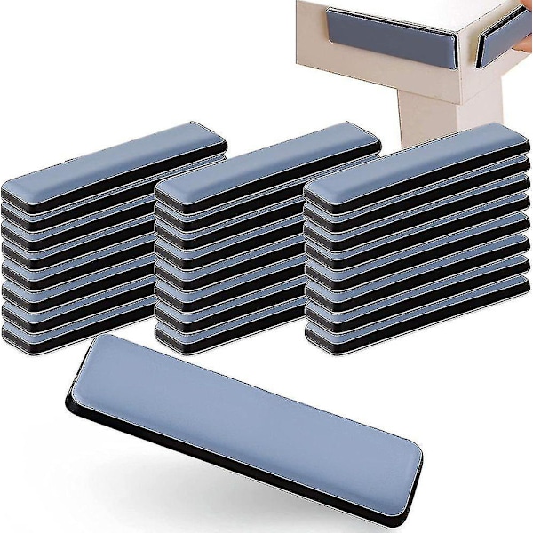 24 x itseliimautuvaa teflonliukua, 75 x 16 mm, ammattikäyttöön tarkoitetut huonekaluliukuesteet (teflon)