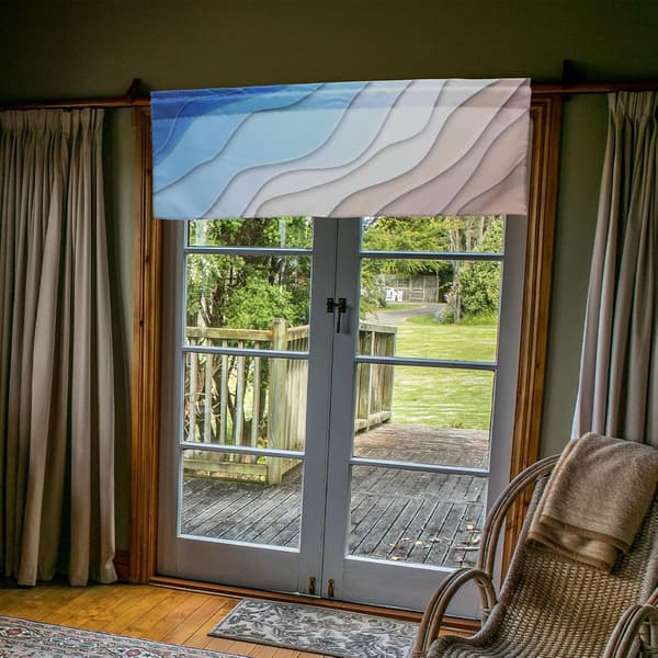 Farmhouse Kitchen Curtain Valance Semi-Blackout Pongee Material Short Half Curtains
