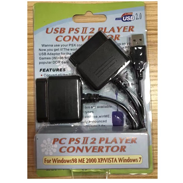 PS2 till PS3 Dual-Head Game Controller Converter, P2 till P3 Adapter