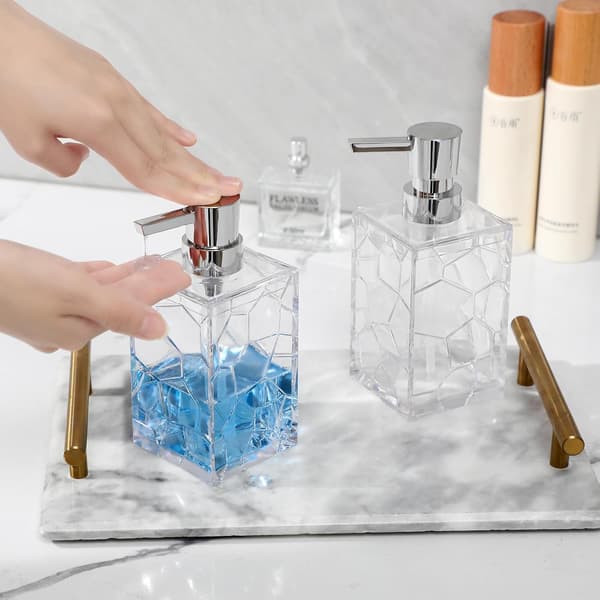 Transparent Akryl Tvåldispenser 320ML för Badrum Kök Sovsal Dekoration 16x7cm