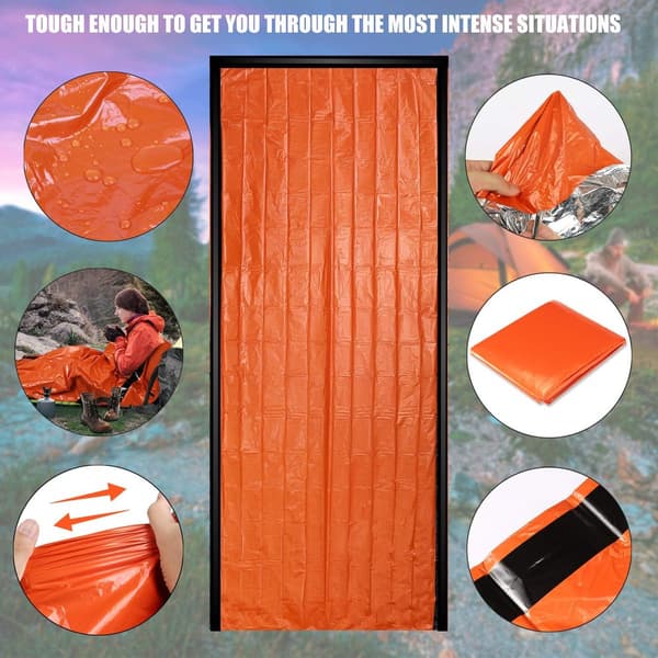 4-pack nödsovsäckar - Vattentät termisk överlevnadsfilt 215x90cm - Lätt Bivy-säck för camping vandring utomhusöverlevnad