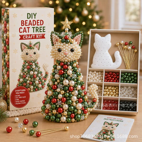 DIY Pysselkit med pärlade julgransprydnader – Djurtema för juldekoration owl