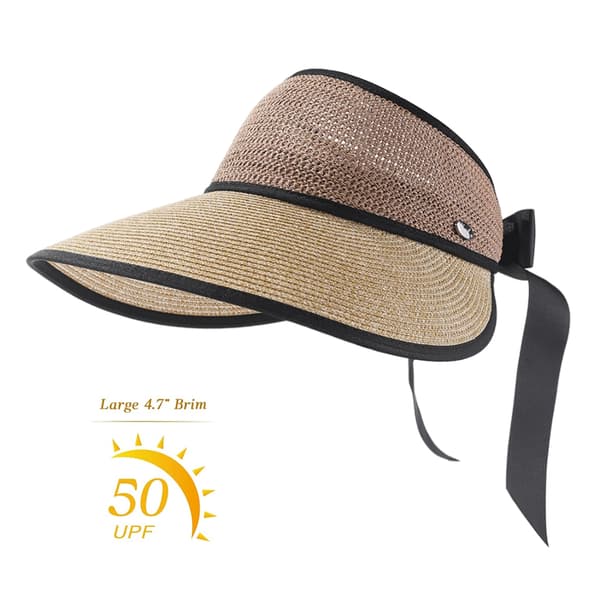 Foldable Sun Visor Women Wide Brim Bow Sun Hat Breathable Summer Beach Hat