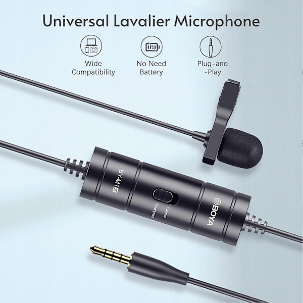 BOYA BY-M1S Forbedret Lavalier Mikrofon