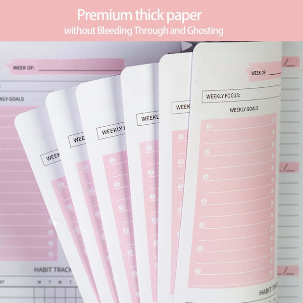 Weekly Planner Notebook, Undated A5 Planner Notebook Daily Planner To Do List Diary, Weekly Goal Planner with Habit Tracker