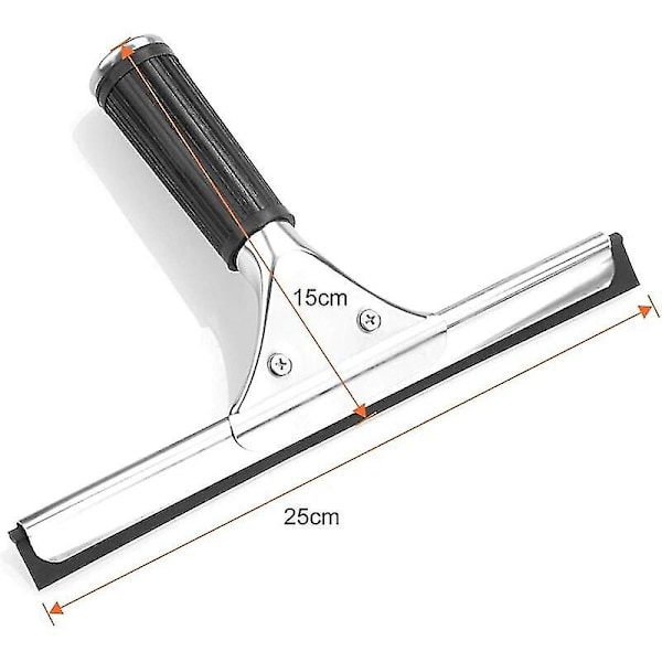 Profesjonell vindusvasker i rustfritt stål med 25 cm blad for kjøkken, vinduer, bad, bil