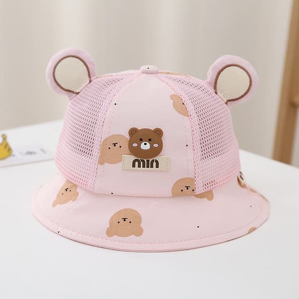 Koreansk stil børne bjørnefiskerhat, forår og sommer blue 48cm