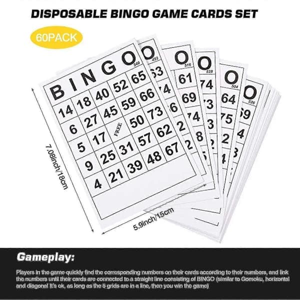 Klassiset bingokortit 0-75 hauska perhekorttipeli bingo-arpajaispeli perheelle, aikuisille ja lapsille