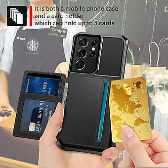 Læder Wallet Case med Kortlommer til Samsung Galaxy S21 Ultra 5G