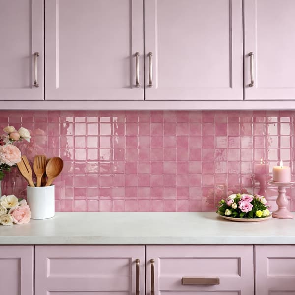 Selvklæbende 3D-vægfliser - Peel and Stick Backsplash-fliser 15x15cm Olieafvisende Grøn Groente