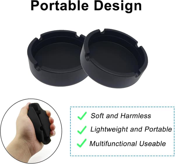 Bärbara Askkoppar 2-pack Värmebeständig Utomhus Rese Askkopp för Bil Camping Picknick