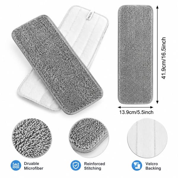 Återanvändbara moppdynor i mikrofiber - 8-pack ersättningshuvuden för hemstädning