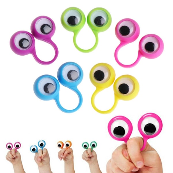 72 Stykker Øyne Fingerdukker Øyeeple Ring Leke Googly Øyeeple Ring{HH}
