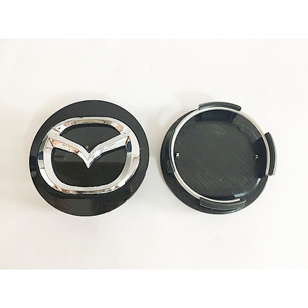 Nya 4x56mm Mazda Silver Center Caps Logo Emblem Badge Navkapslar Ri