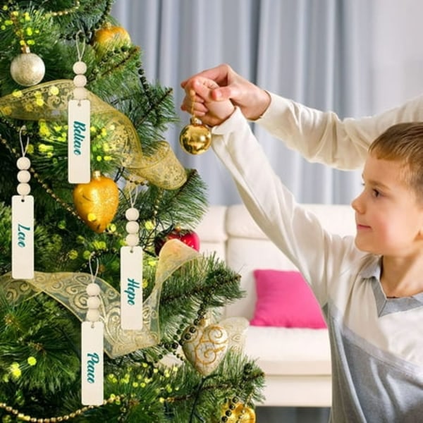 36 st tomma träetiketter med hål julstrumpa trä H
