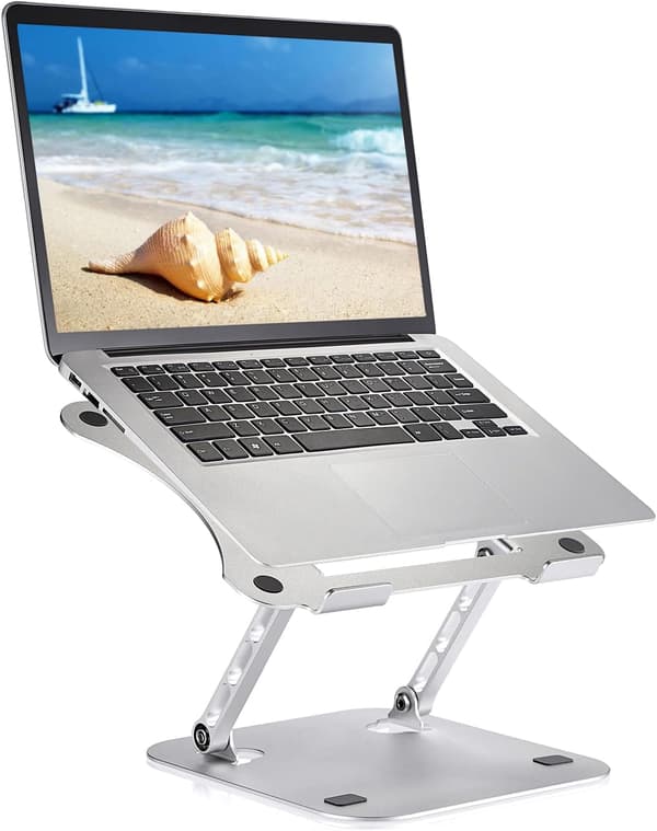 Justerbart laptopstativ Ergonomisk aluminiumsriser Kompatibel MacBook Air Pro Dell HP Lenovo 10 til 17 tommer bærbare datamaskiner Sølv