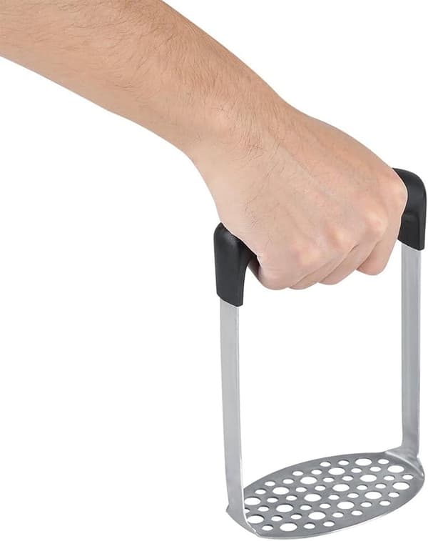 Potetmoser i rustfritt stål med sklisikkert ergonomisk håndtak for matlaging