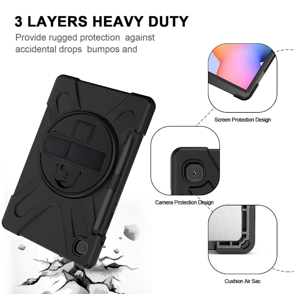 Fodral till Samsung Galaxy Tab S6 Lite 10.4 med pennhållare, mjukt och lätt silikonfodral för Galaxy Tab S6 Lite 10.4 2020 SM-P61