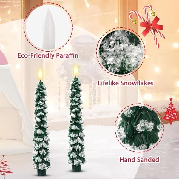 4-pack Christmas LED Lights with Remote Control - Christmas Tree Lights with Adjustable Brightness and Timer, Battery-Operated Lights for Christmas Table and Home Decor