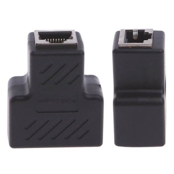 2-suuntainen LAN-verkkokaapeli Ethernet-naarasjakaja-adapteriliitin, musta
