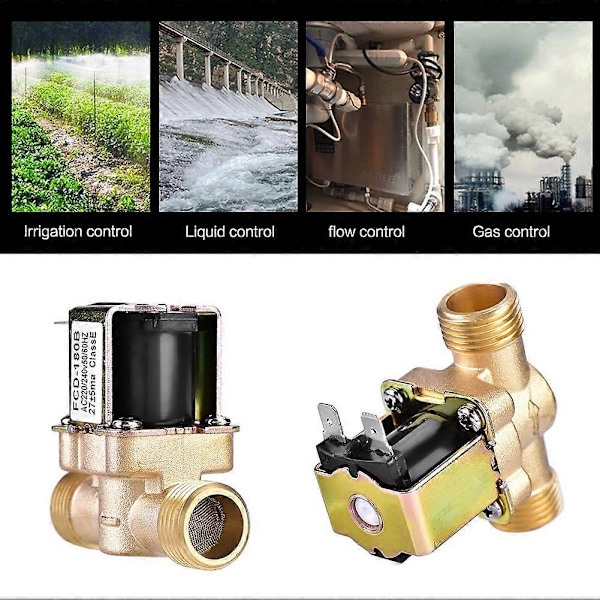 1/2 tum AC 220V Normalt Stängd Elektrisk Magnetventil Mässing Kontroll Vätskeindustri Pump