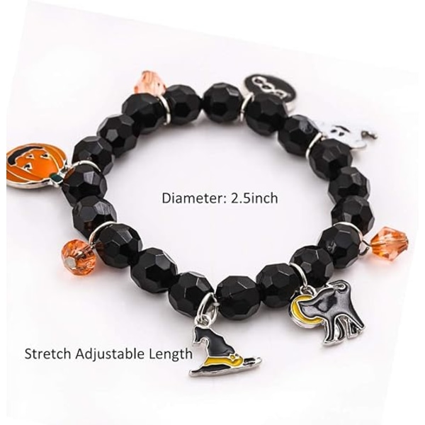 Halloween Armband Spöke Pumpa Växel Charm Armband Presenter Stretch Pärlarmband för Kvinnor Style A