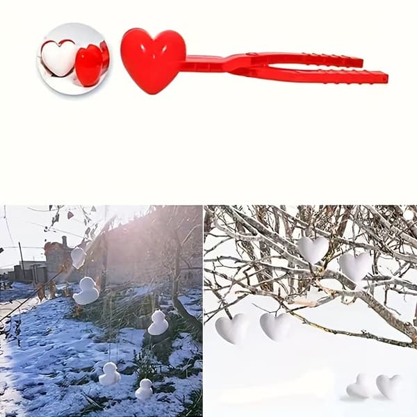 Alt i ét sneboldssæt med and, snemand og hjerteforme Snowball Clips (Random 4 Pieces)