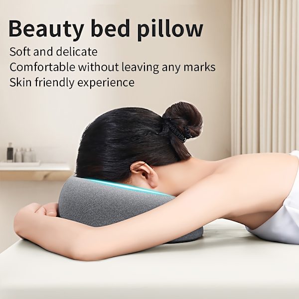 1 st Modern O-formad/U-formad Ansiktskudde, Skönhetssalong Spa Massage Kudde, Ergonomisk Ansiktskudde, Maskintvättbart Överdrag, Polyuretanfyllning, Closu pink