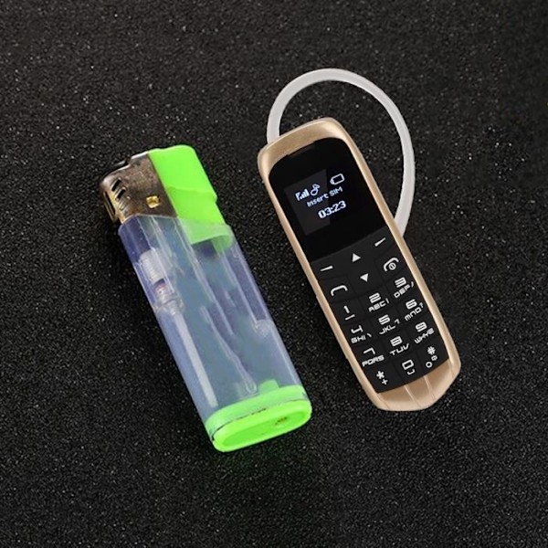 HURRISE Smartphone FM J8 Smart Bluetooth Samtal Musik Hängande Öronkrok-Typ Bluetooth Headset OLED Skärm Mini Mobiltelefon (Svart