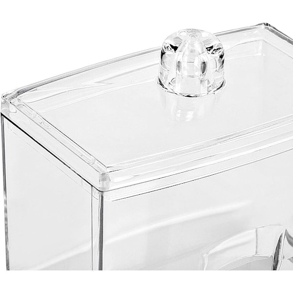 Makeup Organizer Sæt, Vatrondel Dispenserbeholder, Akryl Vatpind Opbevaringsholder Boks og Multifunktionel Cylinder, Opbevaringsboks med Låg