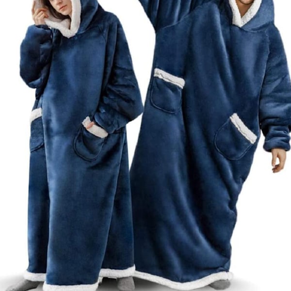 Mjuk filt med ärmar, stor mjuk filt-hoodie sweatshirt, Sherpa-hoodie för kvinnor och män, fluffig flanell TV-filt med ärmar
