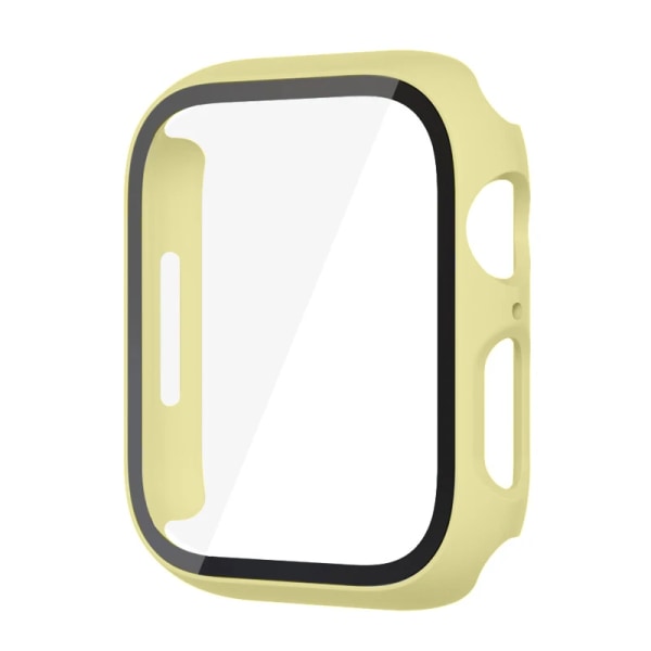 Glass+ Cover för Apple Watch case 9 8 7 6 SE 5 iWatch tillbehör skärmskydd Apple Watch Series 45mm 41mm 44mm 40mm 42mm 38mm gul yellow 41mm series 7 8 9