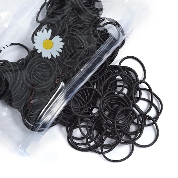 Små hårband, mjuka och bekväma gummiband, 100 hårband, svarta