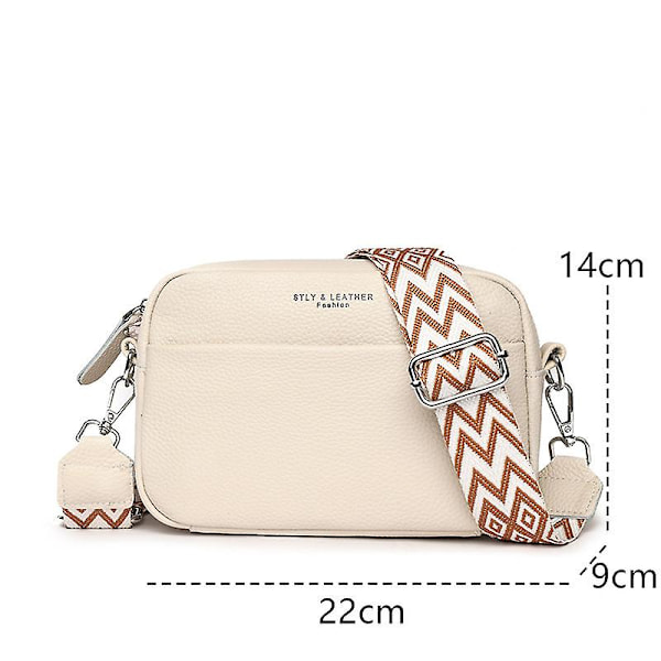 Luksuriøs ensfarvet ægte lædertaske til damer 100% blødt okselæder skuldertaske crossbody tasker til kvinder 2024 håndtasker til kvinder