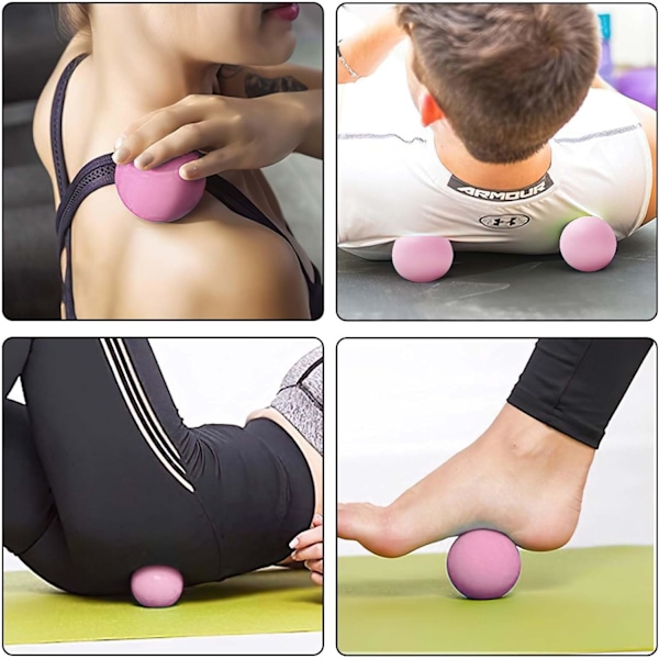 Massage Hockeybold til myofasciel afslapning, fødder, ryg, triggerpunkt massagebold, muskelknuder, yoga Pink
